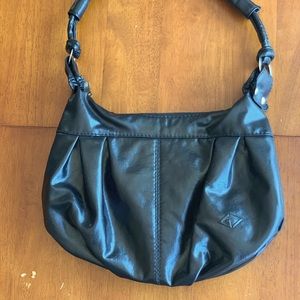 SOLD - Faux Leather Black Hand Bag